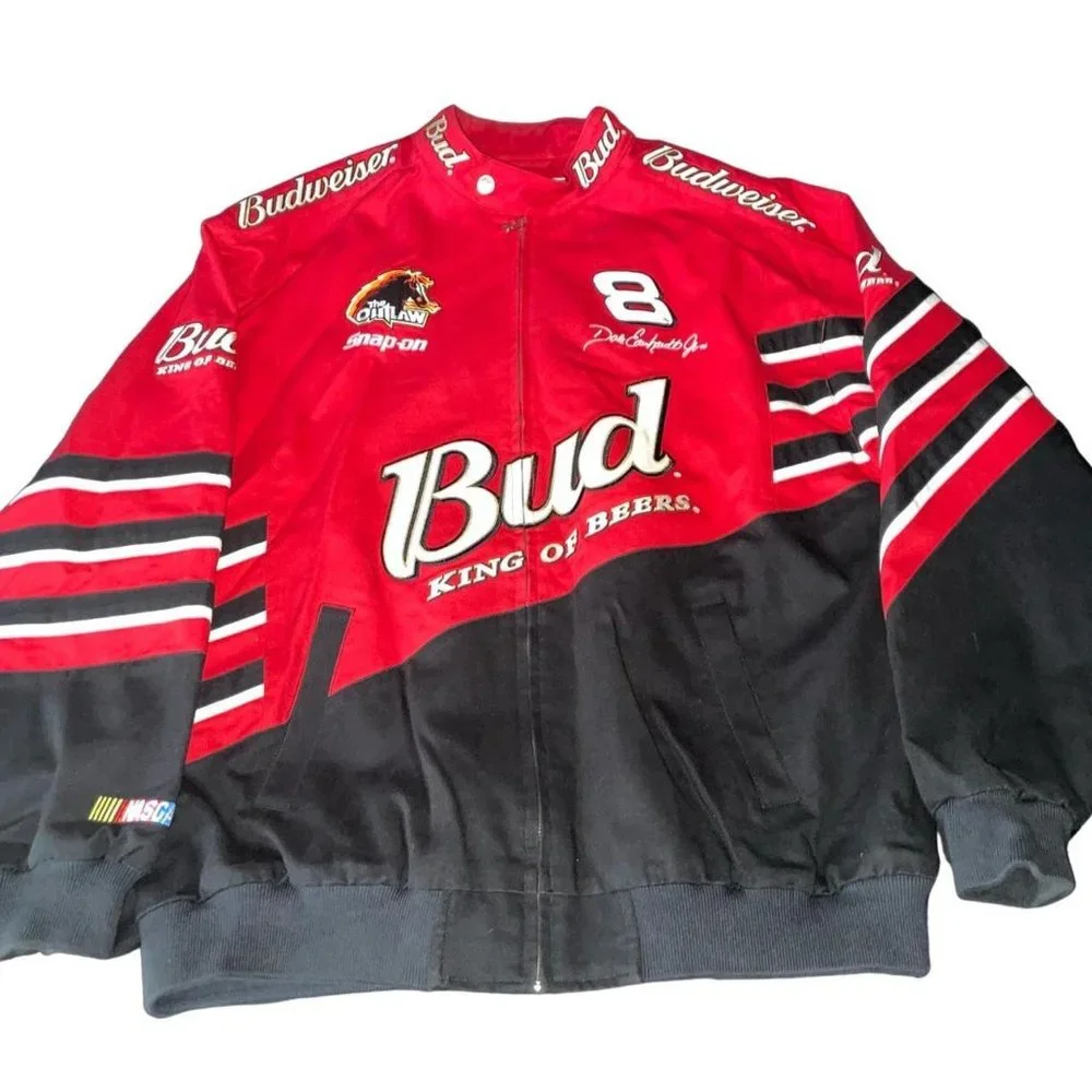 Chase Authentics Dale Earnhardt Budweiser King Of Beers NASCAR Jacket XL - Picture 1 of 4